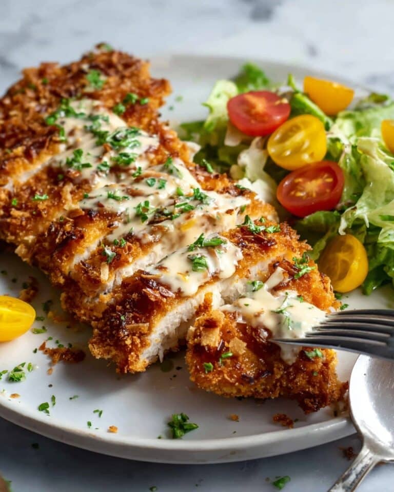 Pretzel Crusted Chicken with Cheddar Mustard Sauce Recipe