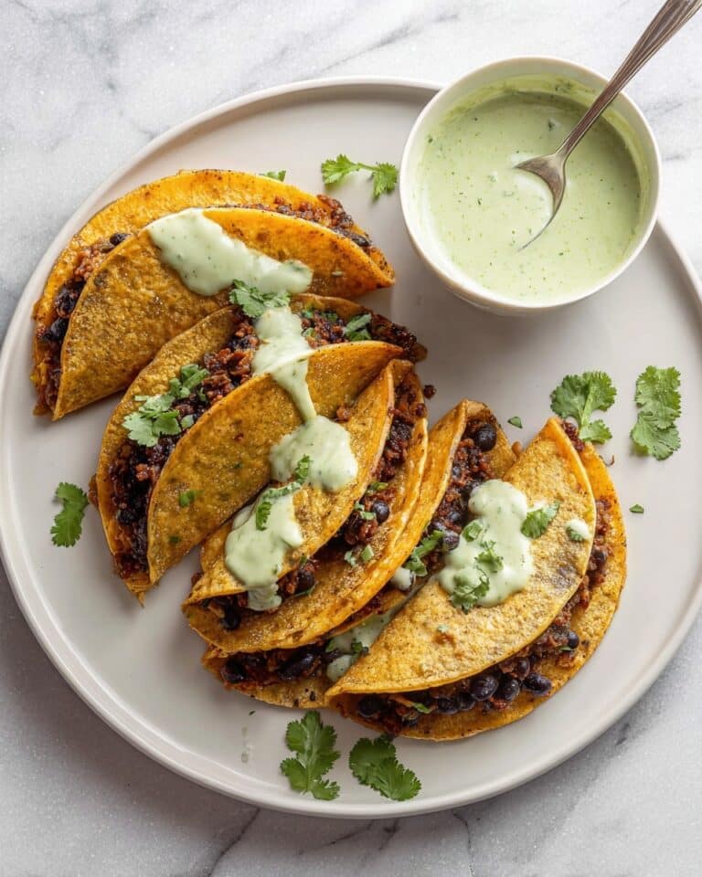 Crispy Baked Ground Turkey Tacos with Avocado Sauce Recipe