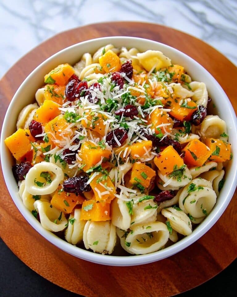 Butternut Squash Pasta Salad with Cranberries, Parmesan, and Fresh Parsley Recipe