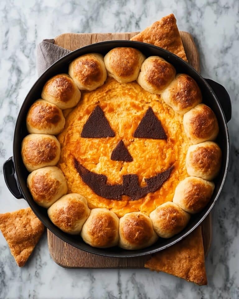 Halloween Monster Pizza Dip with Cheesy Chicken and Dough Creations Recipe
