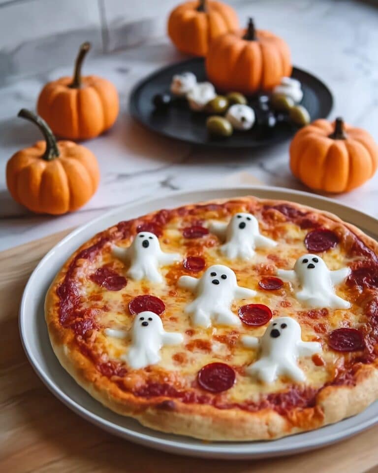 Spooky Ghost Halloween Pizza Recipe for Busy Moms Recipe