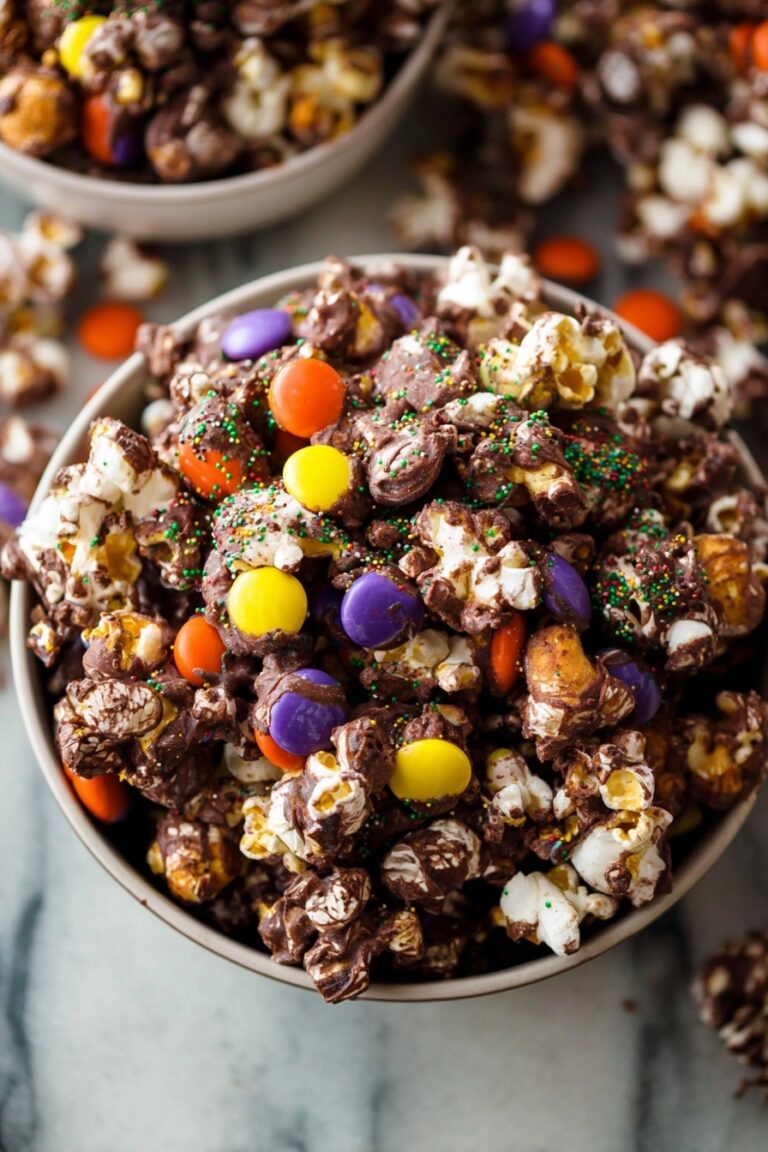 Halloween Chocolate Popcorn Treats Recipe
