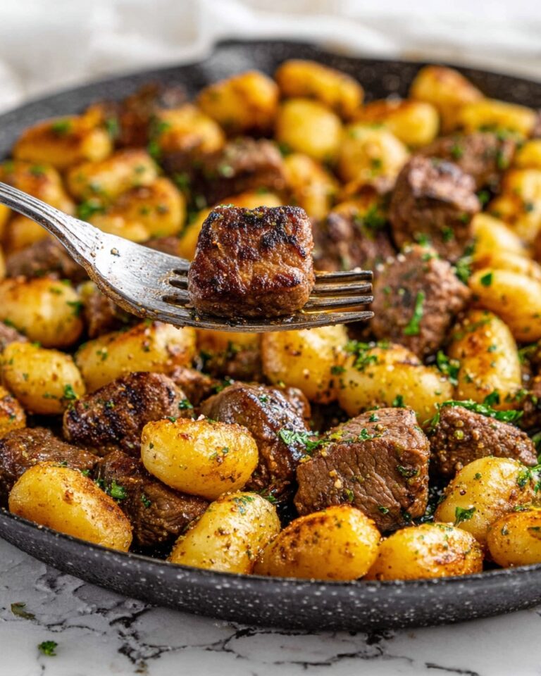Steak Bites with Gnocchi in Garlic Butter Recipe