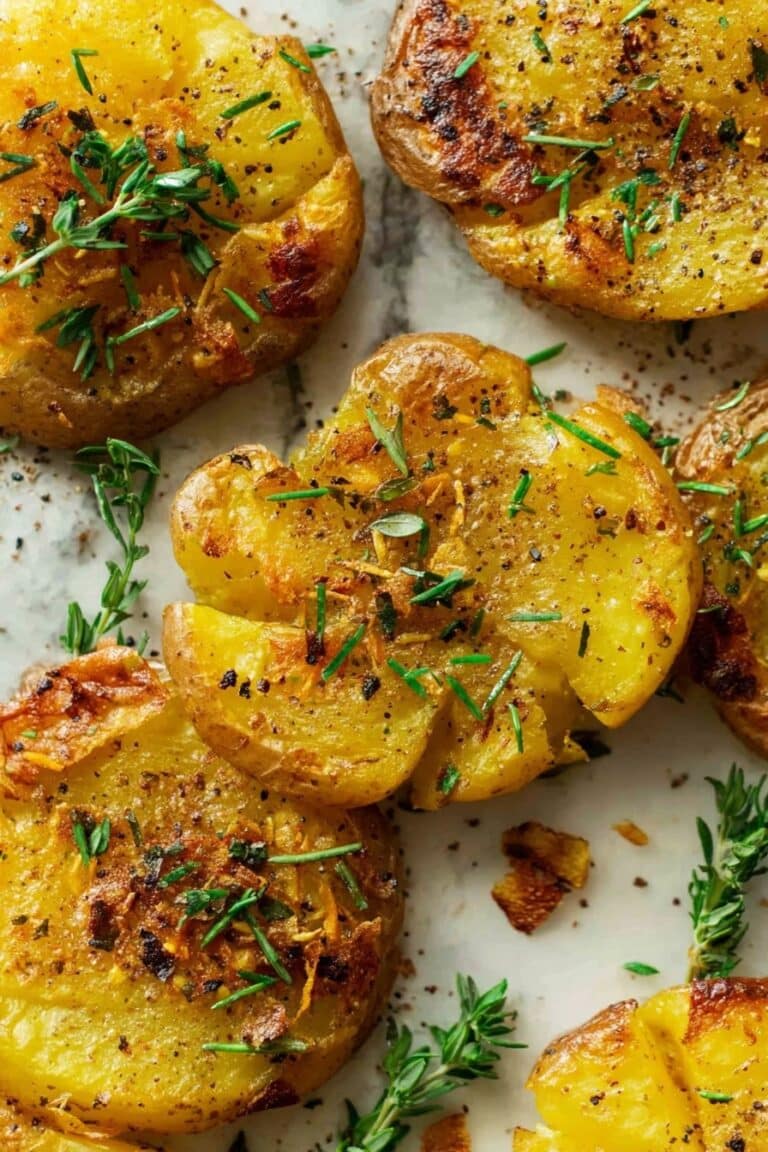 Smashed Potatoes with Garlic, Paprika, and Fresh Herbs Recipe