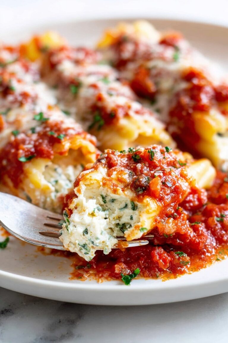 Cheese Manicotti with Flavorful Tomato Sauce Recipe