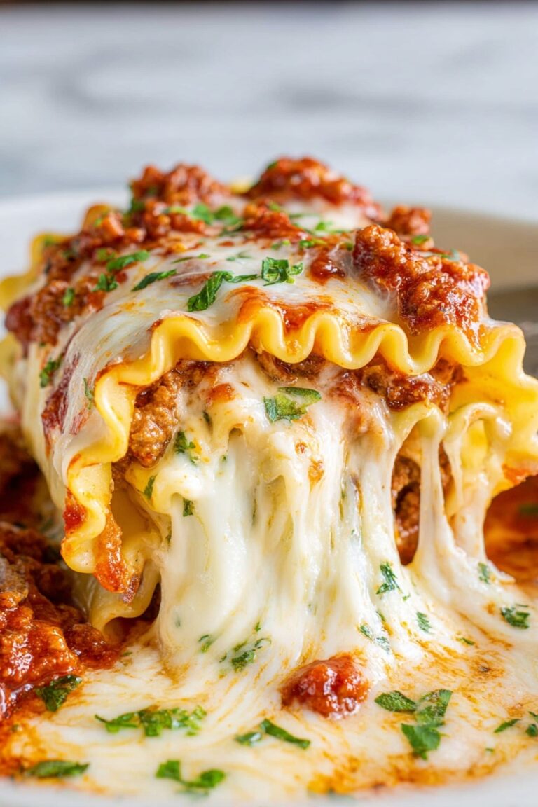 Cheesy Beef Lasagna Roll Ups Recipe