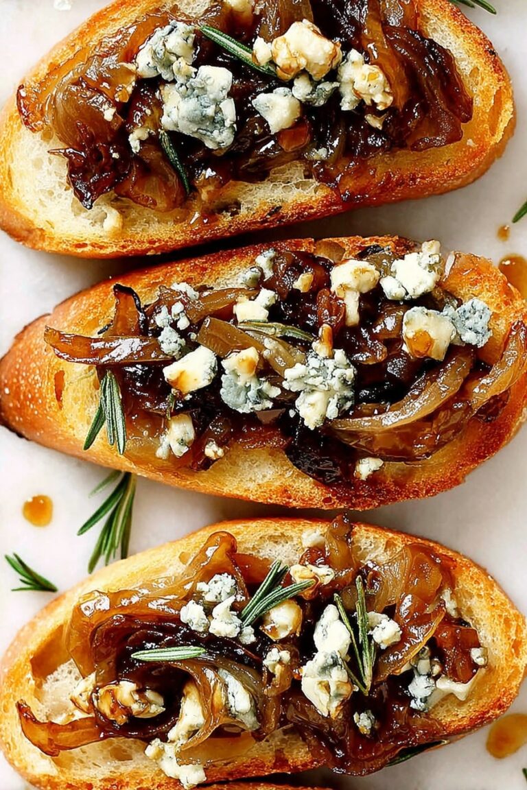 Caramelized Onion and Blue Cheese Crostini Recipe