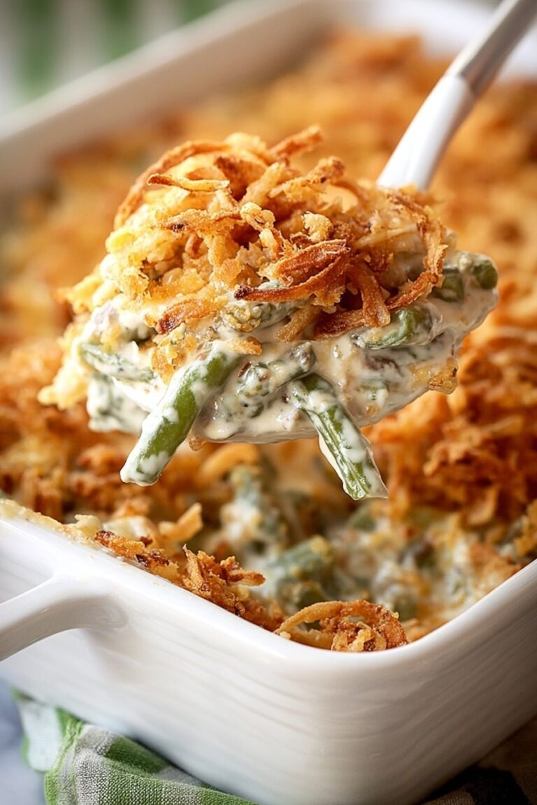 Green Bean Casserole with Bacon and Cheese Recipe