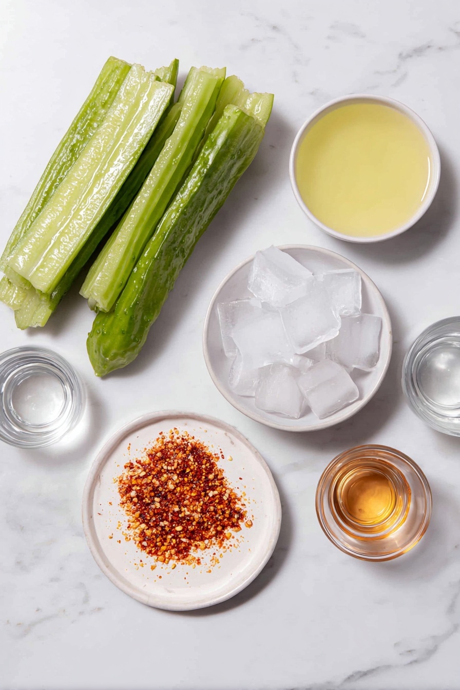 Dill Pickle Margarita, Dill Pickle Margarita recipe, savory cocktail ideas, unique margarita drinks, tangy pickle cocktail - Flat lay of a fresh green dill pickle spear, a small white ceramic plate with vibrant red and orange Tajín seasoning, a small white ceramic bowl filled with clear ice cubes, a small white ceramic bowl containing bright yellow-green fresh lime juice, a small white ceramic bowl with translucent simple syrup, and a small white ceramic bowl of clear pale pickle brine, a small white ceramic bowl with clear silver tequila, and a small white ceramic bowl holding pale amber triple sec, all arranged in perfect symmetry and balanced proportions, placed on a clean white marble surface, soft natural light, photo taken with an iPhone, professional food photography style, fresh ingredients, white ceramic bowls, no bottles, no duplicates, no utensils, no packaging --ar 2:3 --v 7 --p m7354615311229779997