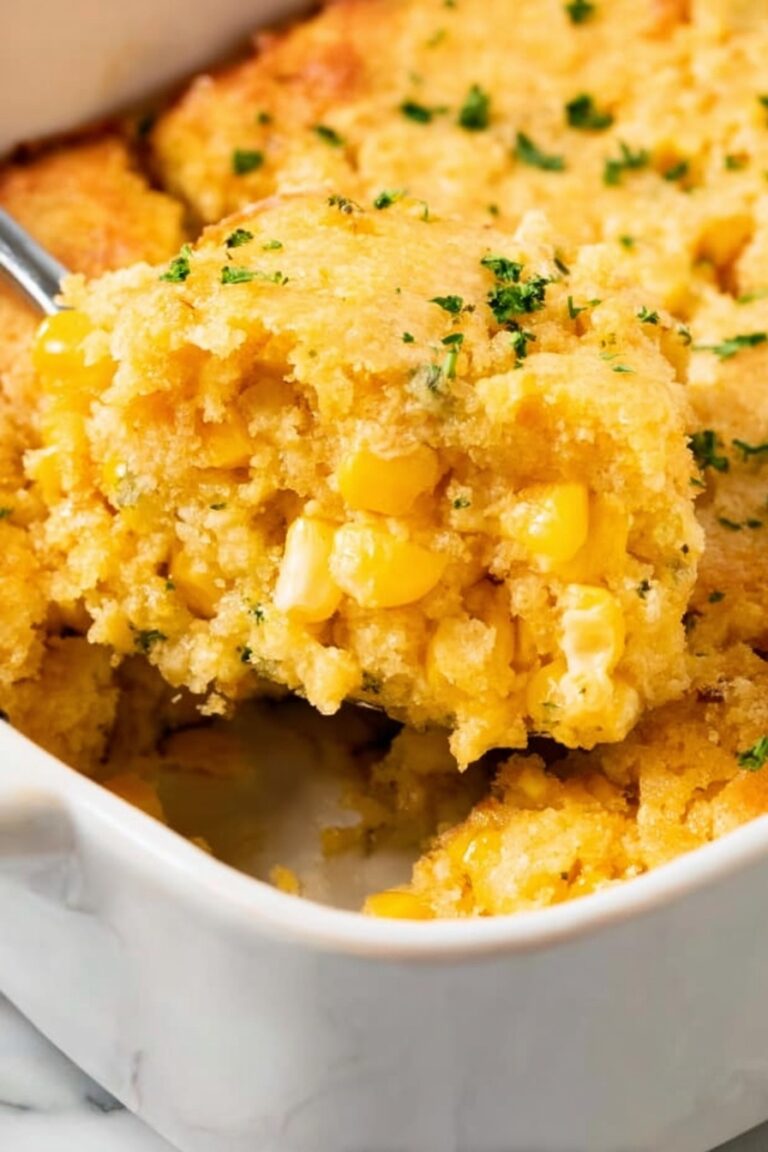 Cheesy Creamed Cornbread Casserole Recipe